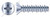 #8 X 1" Hi-Lo Self-Tapping Sheet Metal Screws, Flat Phillips Drive, Full Thread, Steel, Zinc Plated