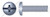 #10-32 X 1/2" Machine Screws, Binding Head Slot/Phillips Drive, Full Thread, Steel, Zinc Plated