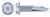 #12-24 X 1" Self-Drilling Screws, Hex Indented Washer Head, #5 Self-Drilling Point, Machine Screw Threading, Steel, Zinc Plated and Baked