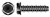 #10 X 1/2" Hi-Lo Self-Tapping Sheet Metal Screws, Hex Indented Washer Head, Full Thread, Steel, Black Oxide