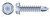 #8 X 1-5/8" Self-Drilling Screws, Hex Indented Washer Head, Steel, Zinc Plated and Baked