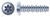 #10 X 1-1/4" Hi-Lo Self-Tapping Sheet Metal Screws, Pan 6Lobe Torx(r) Drive, Steel, Zinc Plated