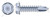 1/4"-14 X 4-1/2" Self-Drilling Screws, Hex Indented Washer Head, #4 Self-Drilling Point, Steel, Zinc Plated and Baked