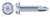 1/4"-14 X 5" Self-Drilling Screws, Hex Indented Washer Head, #4 Self-Drilling Point, Steel, Zinc Plated and Baked