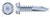 5/16"-12 X 4" Self-Drilling Screws, Hex Indented Washer Head, #5 Self-Drilling Point, Steel, Zinc Plated
