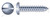 #4 X 3/4" Self-Tapping Sheet Metal Screws, Type "AB", Pan Slot Drive, Steel, Zinc Plated