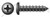 #6 X 1" Self-Tapping Sheet Metal Screws, Type "A", Pan Phillips Drive, Steel, Black Zinc
