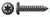 #4-24 X 1/4" Self-Tapping Sheet Metal Screws, Type "AB", Pan 6Lobe Torx(r) Drive, Steel, Black Zinc