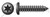 #8-18 X 3/8" Self-Tapping Sheet Metal Screws, Type "AB", Pan 6Lobe Torx(r) Drive, Steel, Black Zinc