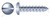 #12 X 3/4" Self-Tapping Sheet Metal Screws, Type "A", Pan Slot Drive, Steel, Zinc Plated
