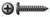 #4 X 1" Self-Tapping Sheet Metal Screws, Type "AB", Pan Phillips Drive, Steel, Black Zinc