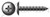 #6 X 1/2" Self-Tapping Sheet Metal Screws, Type "A", Truss Phillips Drive, Steel, Black Zinc