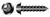 #10-12 X 3/4" Self-Tapping Sheet Metal Screws, Type "A", Round Washer Head Phillips Drive, Steel, Black Oxide