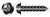 #8 X 1" Self-Tapping Sheet Metal Screws, Type "A", Round Washer Head Phillips Drive, Steel, Black Oxide