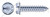 #4 X 3/16" Self-Tapping Sheet Metal Screws, Type "AB", Hex Indented Washer, Slotted, Steel, Zinc Plated