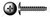 #10 X 3/8" Self-Tapping Sheet Metal Screws, Type "B", Truss Phillips Drive, Steel, Black Oxide
