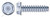 #6 X 1/4" Self-Tapping Sheet Metal Screws, Type "B", Hex Indented Washer Head, Locking Serrations, Steel, Zinc Plated