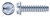 #8 X 1-3/4" Self-Tapping Sheet Metal Screws, Type "B", Hex Indented Washer, Slotted, Steel, Zinc Plated