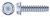 #10 X 3/8" Self-Tapping Sheet Metal Screws, Type "B", Hex Indented Washer Head, Steel, Zinc Plated