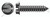 #10 X 1" Self-Tapping Sheet Metal Screws, Type "AB", Hex Indented Washer, Slotted, Steel, Black Zinc
