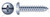 #4-24 X 1/2" Self-Tapping Sheet Metal Screws, Type "AB", Pan Head Phillips/Slot Combo Drive, Steel, Zinc Plated