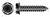 #10 X 1" Self-Tapping Sheet Metal Screws, Type "AB", Hex Indented Washer Head, Steel, Black Oxide