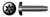 #10-24 X 1/2" Trilobe Thread Rolling Screws for Metals, Pan 6Lobe Torx(r) Drive, Steel, Black Oxide and Waxed