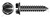 #6 X 1/4" Self-Tapping Sheet Metal Screws, Type "AB", Hex Indented Washer, Slotted, Serrated, Steel, Black Oxide
