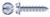 #10 X 1/2" Self-Tapping Sheet Metal Screws, Type "A", Hex Indented Washer, Slotted, Serrated, Steel, Zinc Plated