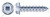 #8 X 3/4" Self-Tapping Sheet Metal Screws, Type "A", Hex Indented Washer Square Drive, Steel, Zinc Plated