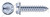 #10 X 3/8" Self-Tapping Sheet Metal Screws, Type "AB", Hex Indented Washer, Slotted, Serrated, Steel, Zinc Plated