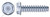 #8 X 1/4" Self-Tapping Sheet Metal Screws, Type "B", Hex Indented Washer Head, Steel, Zinc Plated