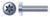 #2-56 X 1/4" Trilobe Thread Rolling Screws for Metals, Pan 6Lobe Torx(r) Drive, Steel, Zinc Plated and Waxed