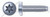 #2-56 X 1/4" Trilobe Thread Rolling Screws for Metals, Pan 6Lobe Torx(r) Drive, Steel, Zinc Plated and Waxed