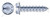 #14 X 2" Self-Tapping Sheet Metal Screws, Type "A", Hex Indented Washer, Slotted, Steel, Zinc Plated