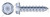 #14 X 3-1/2" Self-Tapping Sheet Metal Screws, Type "A", Hex Indented Washer Head, Steel, Zinc Plated
