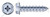 #8-15 X 4" Self-Tapping Sheet Metal Screws, Type "A", Hex Indented Washer Phillips Drive, Steel, Zinc Plated