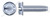 #6-32 X 1-1/4" Trilobe Thread Rolling Screws for Metals, Hex Slotted Indented Washer Head, Steel, Zinc Plated and Waxed