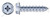 #8 X 2" Self-Tapping Sheet Metal Screws, Type "A", Hex Indented Washer Phillips Drive, Steel, Zinc Plated