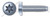 #8-32 X 1/4" Trilobe Thread Rolling Screws for Metals, Pan 6Lobe Torx(r) Drive, Steel, Zinc Plated and Waxed