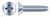 #10-24 X 1-1/2" Trilobe Thread Rolling Screws for Metals, Flat Phillips Drive, Steel, Zinc Plated and Waxed