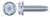 #8-32 X 5/16" Trilobe Thread Rolling Screws for Metals, Hex Indented Washer Head, Locking Serrations, Steel, Zinc Plated and Waxed