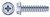 #8 X 1/2" Self-Tapping Sheet Metal Screws, Type "B", Hex Indented Washer Phillips Drive, Steel, Zinc Plated