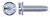 #8-32 X 5/16" Trilobe Thread Rolling Screws for Metals, Hex Slotted Indented Washer Head, Steel, Zinc Plated and Waxed