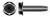 #8-32 X 3/8" Trilobe Thread Rolling Screws for Metals, Hex Indented Washer Head, Steel, Black Oxide and Waxed