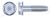 1/2"-13 X 3" Trilobe Thread Rolling Screws for Metals, Hex Indented Washer Head, Part Thread, Steel, Zinc Plated and Waxed