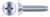 #8-32 X 1" Trilobe Thread Rolling Screws for Metals, Flat Phillips Drive, Steel, Zinc Plated and Waxed