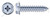#8 X 1/2" Self-Tapping Sheet Metal Screws, Type "AB", Hex Indented Washer Phillips Drive, Steel, Zinc Plated