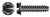 #4-24 X 1/4" Self-Tapping Sheet Metal Screws, Type "B", Hex Indented Washer, Slotted, Steel, Black Oxide