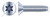 #10-32 X 5/8" Trilobe Thread Rolling Screws for Metals, Flat Head 6Lobe Torx(r) Drive, Steel, Zinc Plated and Waxed